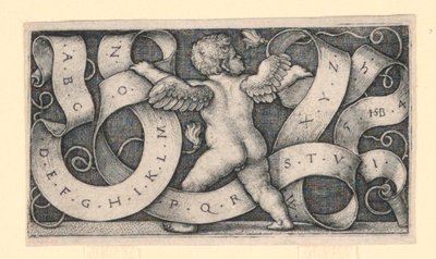 Genio con Alfabeto de Hans Sebald Beham