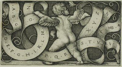 Genio con el alfabeto de Hans Sebald Beham
