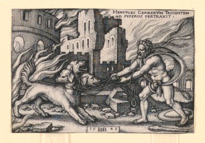 Hércules capturando a Cerbero de Hans Sebald Beham