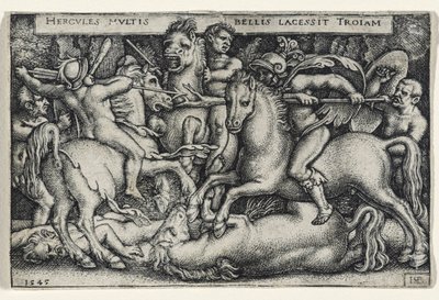 Hércules luchando contra los troyanos, 1545 de Hans Sebald Beham