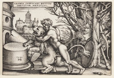 Hércules y el león de Nemea de Hans Sebald Beham