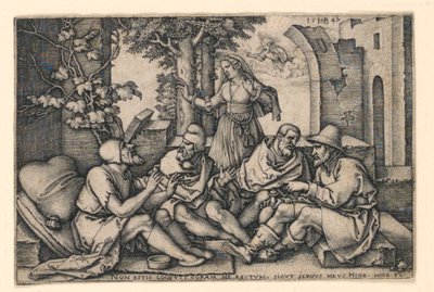 Job Conversando con sus Amigos de Hans Sebald Beham