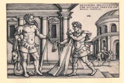 Licas trayendo la túnica de Neso a Hércules de Hans Sebald Beham