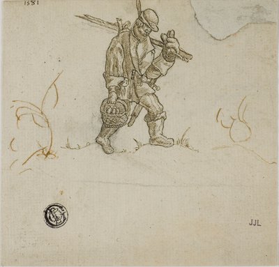 Campesino llevando un cubo de Hans Sebald Beham