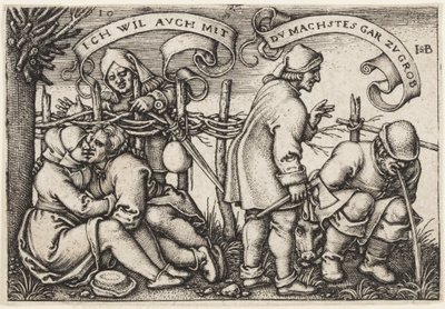 Campesinos detrás del seto de Hans Sebald Beham