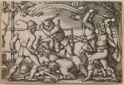 "Riña de campesinos" de la serie "La fiesta de los campesinos o Los doce meses" de Hans Sebald Beham