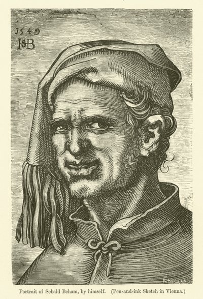 Autorretrato del pintor y grabador alemán Sebald Beham de Hans Sebald Beham