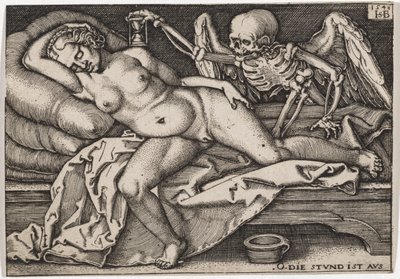 Niña durmiendo y la Muerte, 1548 de Hans Sebald Beham