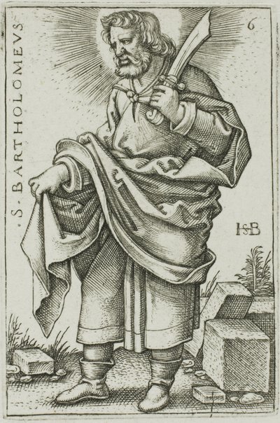 San Bartolomé, lámina 6 de Los Doce Apóstoles de Hans Sebald Beham