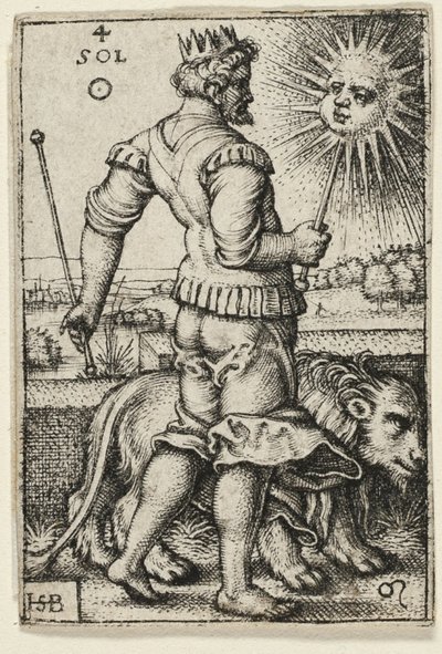 Sol, placa cuatro de Los siete planetas con los zodiacos de Hans Sebald Beham