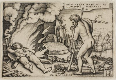 La muerte de Hércules, de Los trabajos de Hércules de Hans Sebald Beham