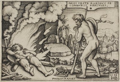 La muerte de Hércules, de Los trabajos de Hércules de Hans Sebald Beham