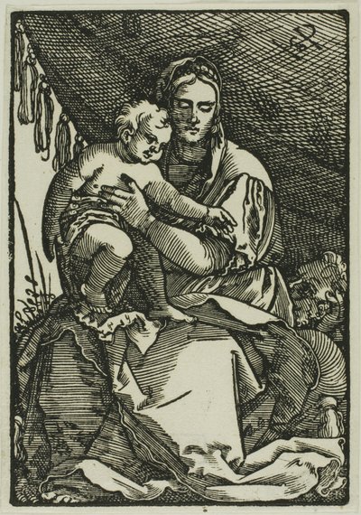 La Sagrada Familia bajo palio de Hans Sebald Beham