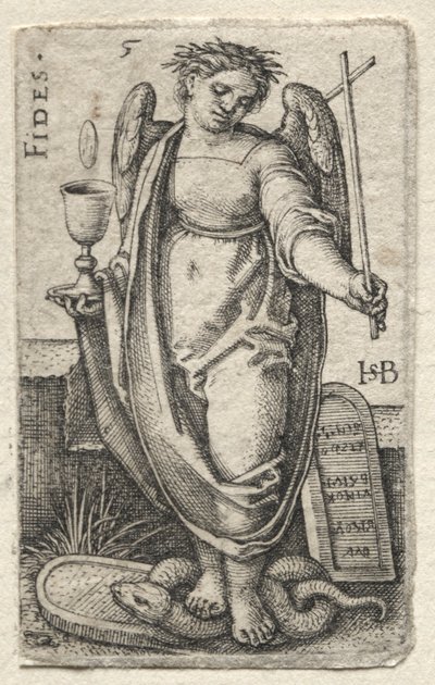 El conocimiento de Dios y las siete virtudes cardinales: Fidelidad - Fides de Hans Sebald Beham