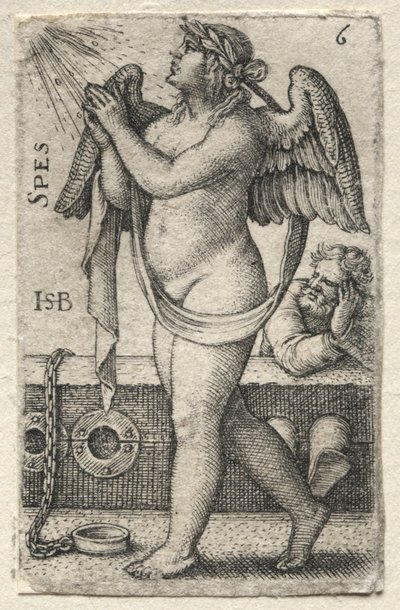 El Conocimiento de Dios y las Siete Virtudes Cardinales: Esperanza - Spes de Hans Sebald Beham