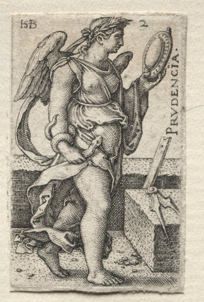 El conocimiento de Dios y las siete virtudes cardinales: Prudencia - Prudencia de Hans Sebald Beham