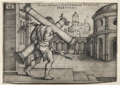 Hércules con las columnas de Gades de Hans Sebald Beham