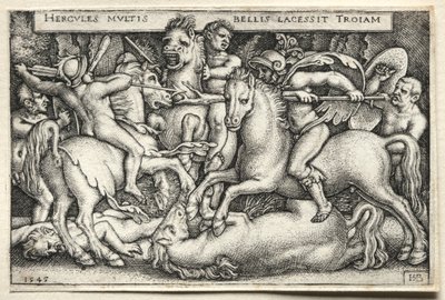Los Trabajos de Hércules: Hércules conquistando Troya de Hans Sebald Beham