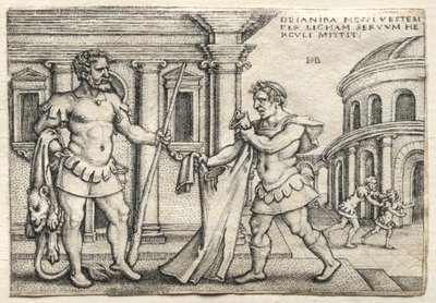Hércules recibe la prenda empapada en sangre de Nessus de Hans Sebald Beham