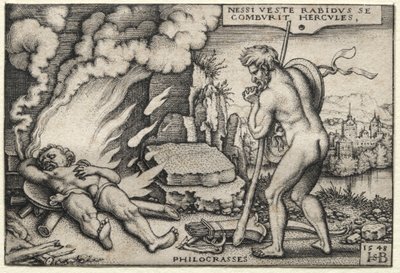 Hércules en su pira, 1548. de Hans Sebald Beham