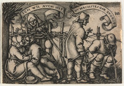 La boda campesina o los doce meses: No. 10, 1546 de Hans Sebald Beham