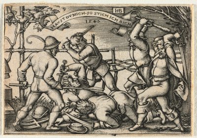La boda campesina o los doce meses: No. 9, 1547 de Hans Sebald Beham