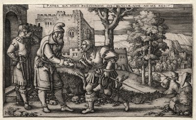 The Prodigal Son:  Departure of the Prodigal Son de Hans Sebald Beham