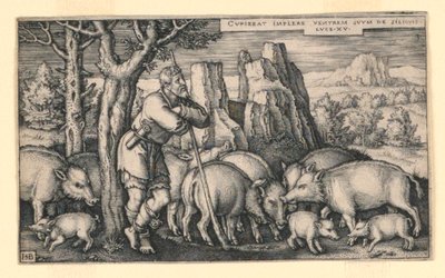 El Hijo Pródigo entre los Cerdos de Hans Sebald Beham