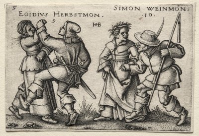 La boda del pueblo: Egidius Herbstmon / Simon Weimon de Hans Sebald Beham