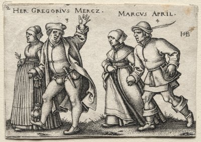 La boda del pueblo: Her Gregorius Mercz / Marcus April de Hans Sebald Beham