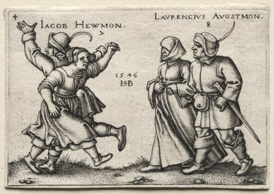 La boda del pueblo: Jacob Hewmon / Lawrencius Augstmon de Hans Sebald Beham
