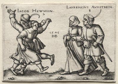 La boda del pueblo: Jacob Hewmon Lawrencius Augstmon, 1546 de Hans Sebald Beham