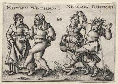 La boda del pueblo: Martinus Wintermon / Nicolaus Cristmon de Hans Sebald Beham