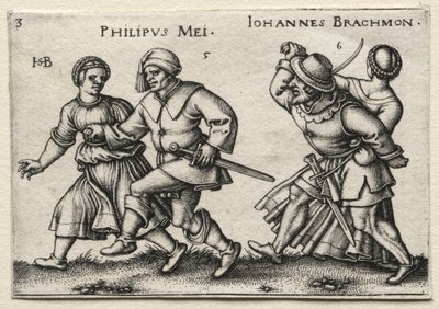 La boda del pueblo: Philipus Mei Johannes Brachmon, 1546 de Hans Sebald Beham