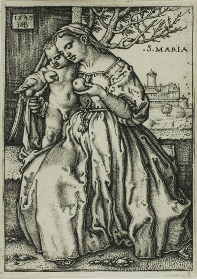 La Virgen y el Niño con el loro de Hans Sebald Beham