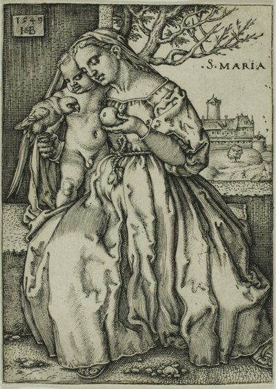 La Virgen y el Niño con el loro de Hans Sebald Beham