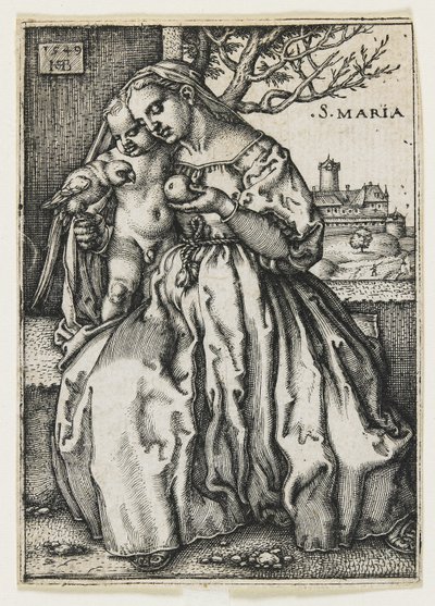 Virgen y Niño con un loro, 1549 de Hans Sebald Beham