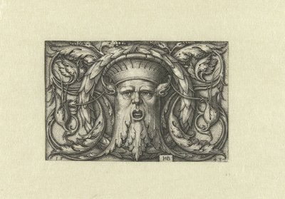 Decoración de superficies. Mascarilla con corona de Hans Sebald Beham