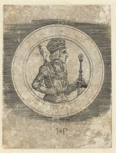 Frente de la medalla con el retrato del rey Fernando I de Hungría y Bohemia, de medio cuerpo de Hans Sebald Beham