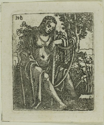 Mujer con un Arpa de Hans Sebald Beham