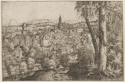 Vista de Steyr en el Enns de Hans Sebald Lautensack