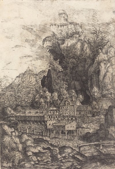 Paisaje con un molino de agua de Hans Sebald Lautensack
