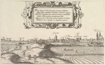 Vista de Núremberg, hacia el este, placa izquierda de Hans Sebald Lautensack
