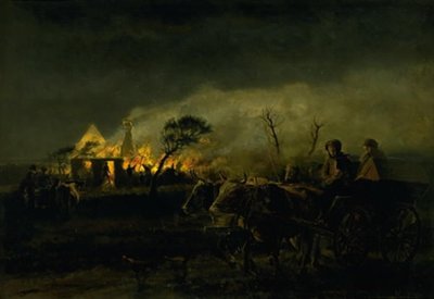 Una granja en llamas de Hans Smidth