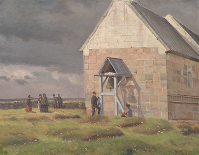 Una Tormenta Formándose detrás de la Iglesia de Nørre Vium, Jutlandia de Hans Smidth