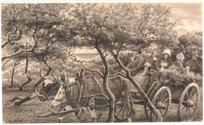 Un carro de bueyes. A través del matorral. Hammerum Herred de Hans Smidth