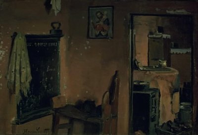 Interior de una casa campesina de Hans Smidth