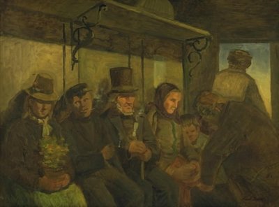 Viajeros en un compartimento de tercera clase de Hans Smidth