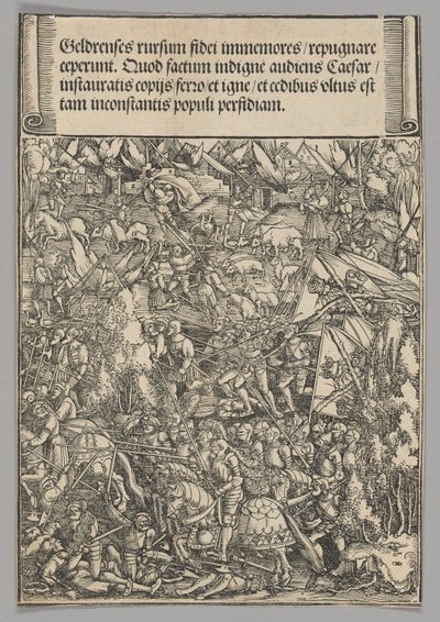 Segunda Guerra con Guelders, lámina 19 de Escenas Históricas de la Vida del Emperador Maximiliano I del Arco Triunfal de Hans Springinklee