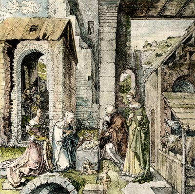 Adoración del Niño Jesús con Santa Catalina y Bárbara de Hans Suess Kulmbach